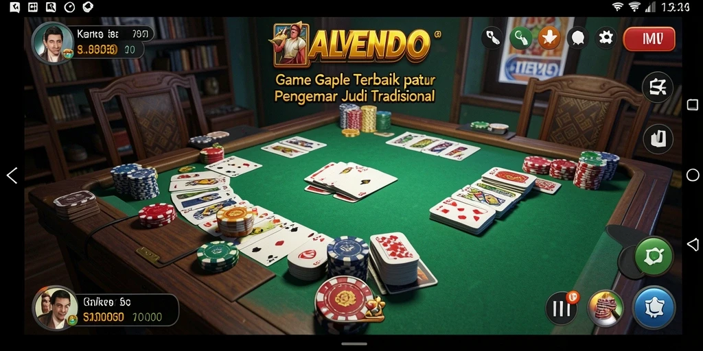 Screenshot utama ALVENDO menampilkan gameplay yang seru dalam Gaple.