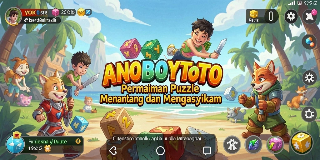 Tampilan gameplay seru ANOBOYTOTO dengan tantangan puzzle yang menarik.