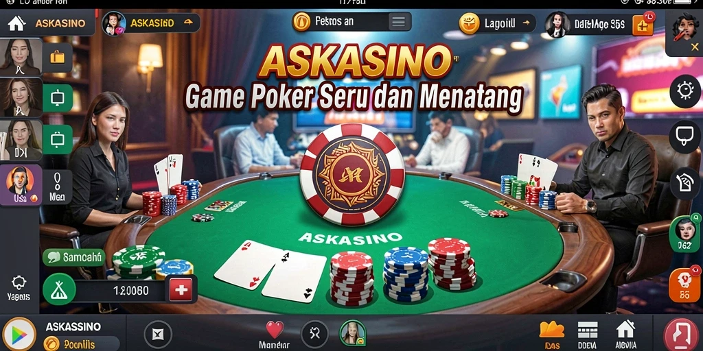 Tampilan menarik dari gameplay poker di ASKASINO.