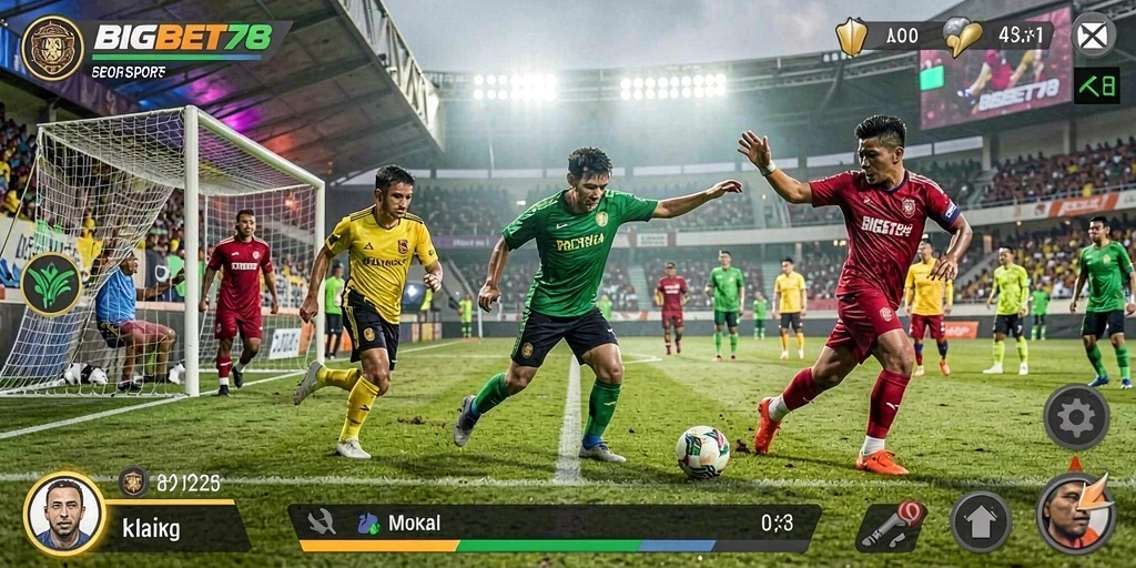 Tampilan menarik dari gameplay BIGBET78 dengan aksi olahraga seru.