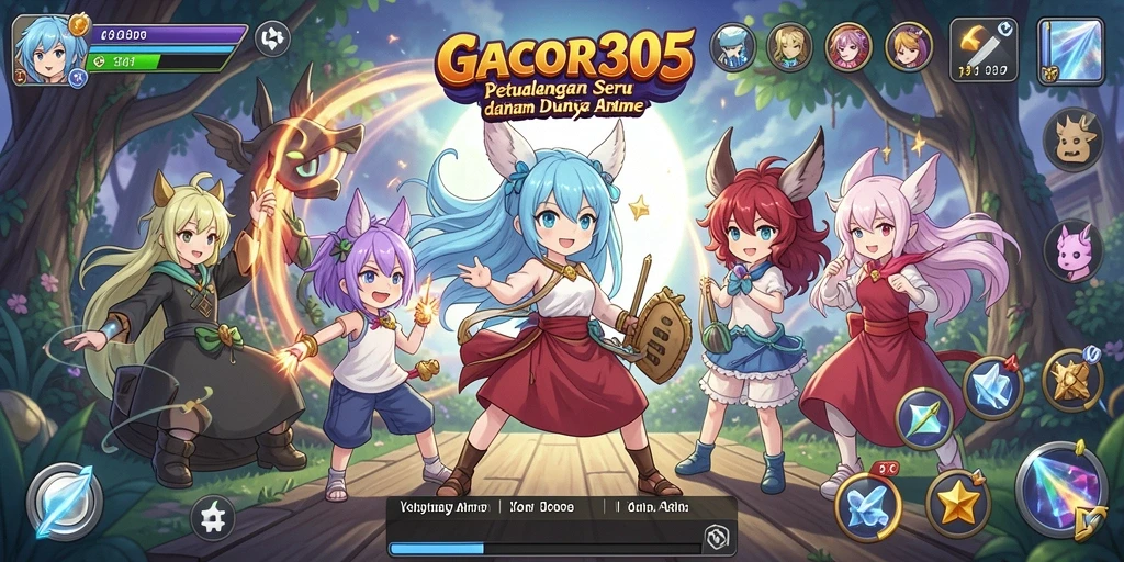 Tampilan gameplay GACOR305 yang menarik dan penuh warna.