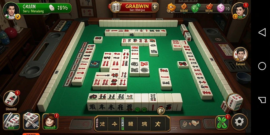 Gameplay seru dari GRABWIN dengan tampilan Mahjong yang menarik.