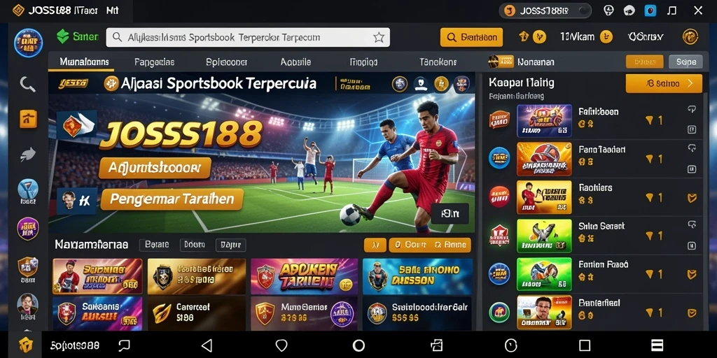 Tampilan utama JOSS188 dengan berbagai pilihan taruhan olahraga.