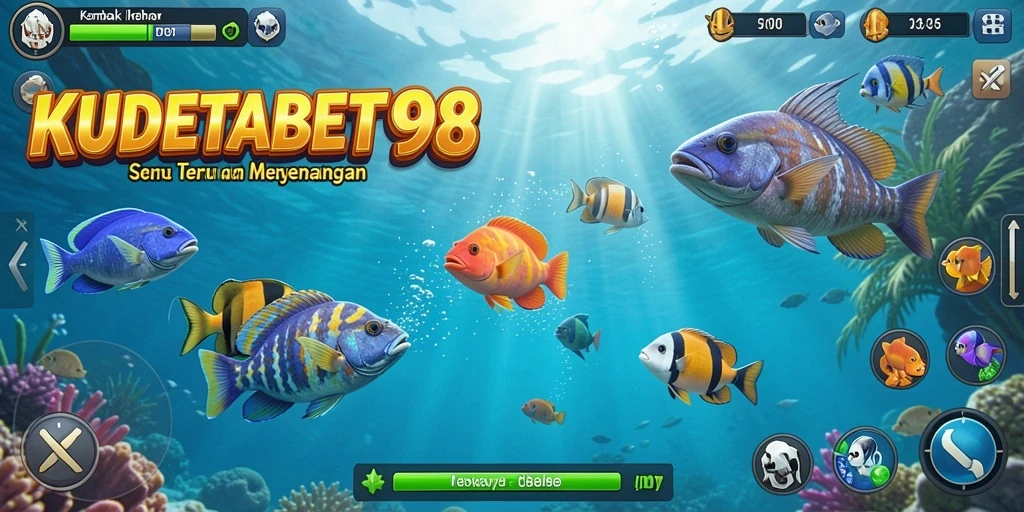 Tampilan gameplay seru dalam KUDETABET98 saat menembak ikan.