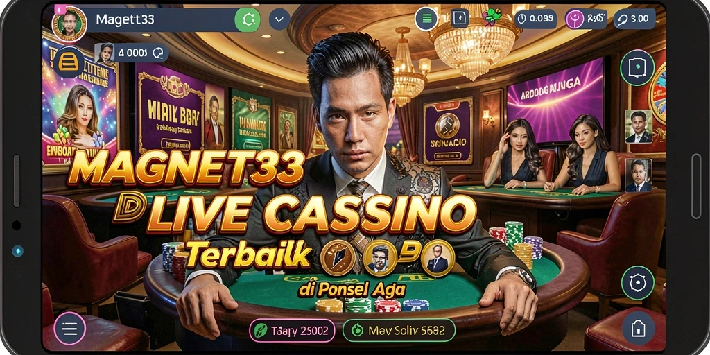 Tampilan gameplay Live Casino yang mendebarkan dan interaktif di MAGNET33.