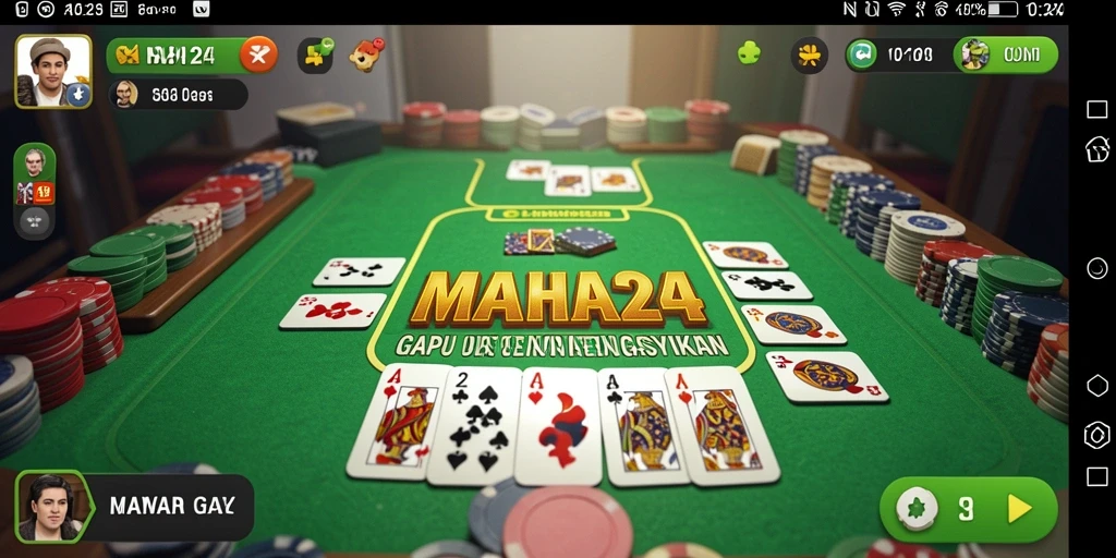 Tampilan gameplay seru dalam permainan Gaple MAHA24.