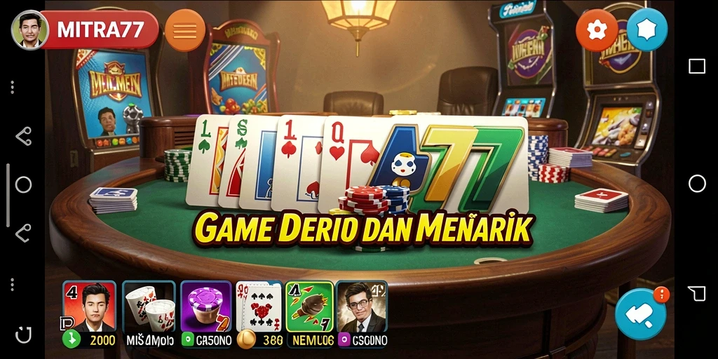 Screenshot gameplay MITRA77 yang menampilkan momen seru bermain Domino.