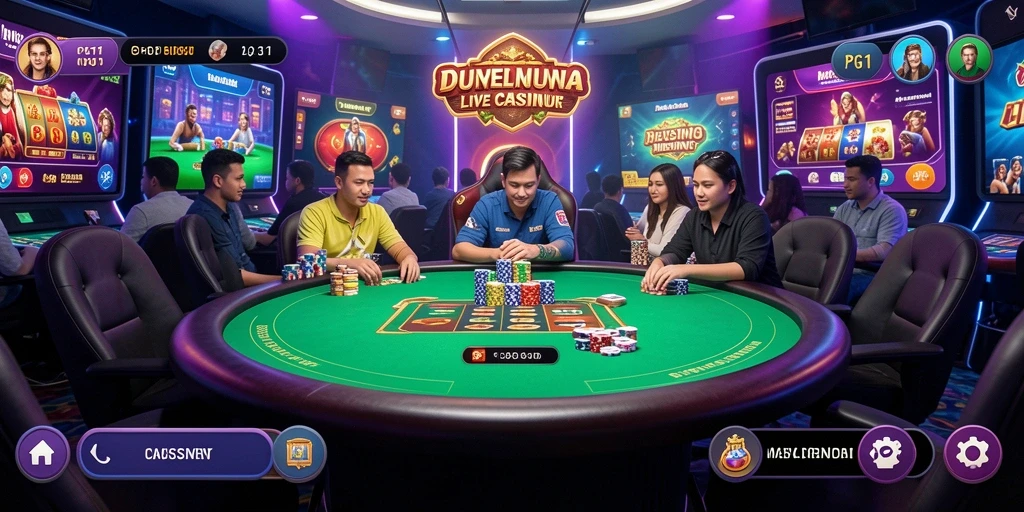 Screenshot gameplay PG11 menunjukkan suasana kasino yang mendebarkan.