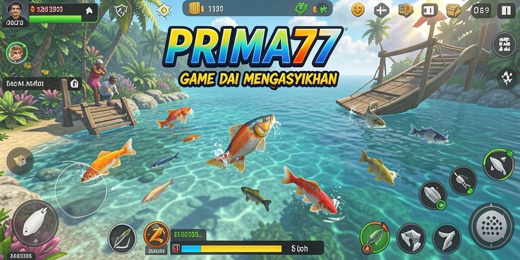 Tangkapan ikan yang mengesankan dalam gameplay PRIMA77.