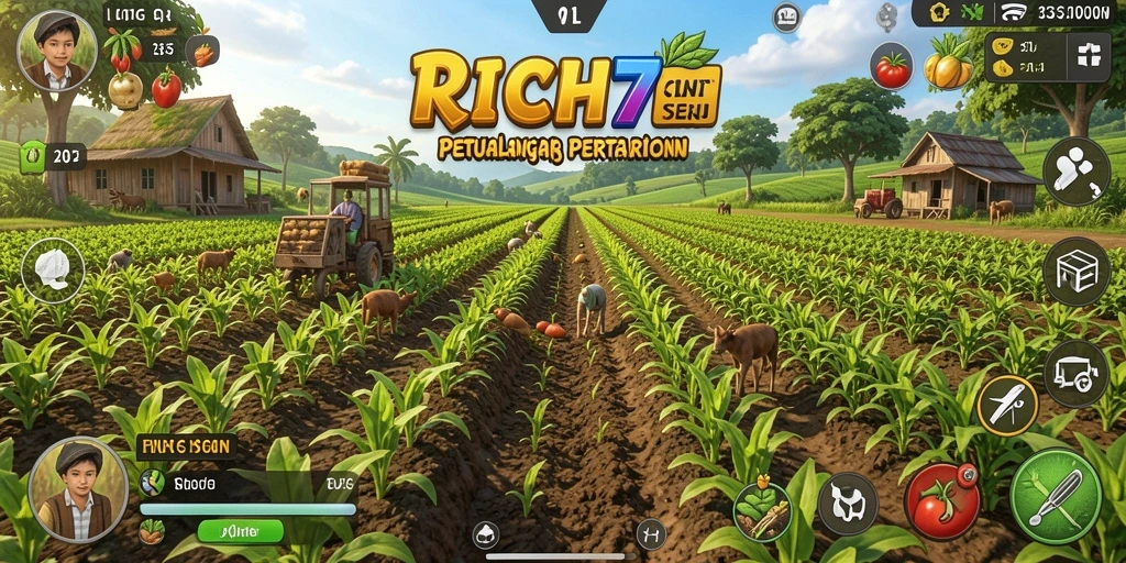 Tampilan gameplay RICH7 yang menarik dan penuh warna.