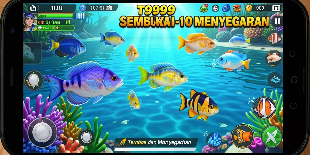 Tampilan permainan Tembak Ikan yang seru dan penuh warna.