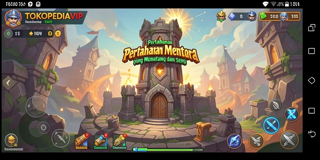 Screenshot gameplay menampilkan aksi seru dalam Tower Defense