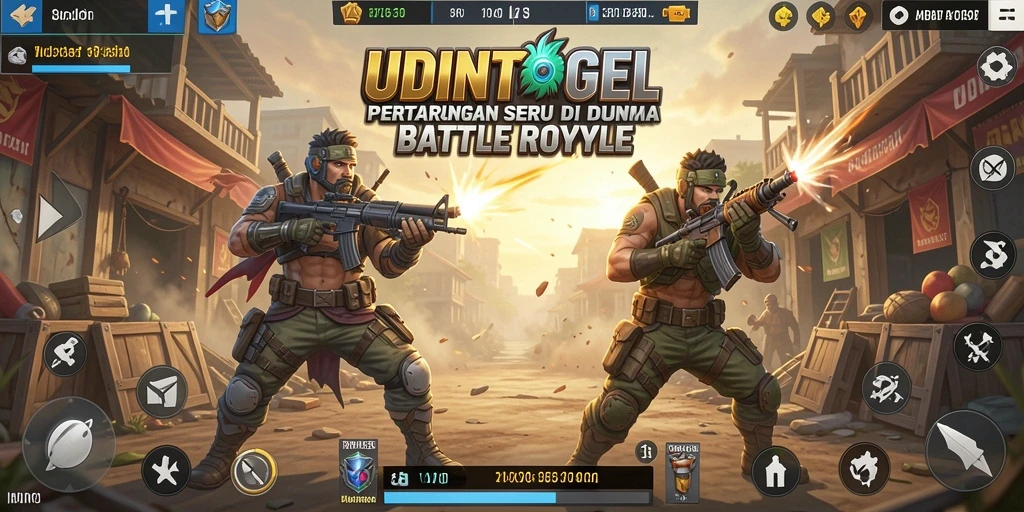 Tangkapan layar UDINTOGEL menunjukkan aksi seru dalam pertempuran Battle Royale.