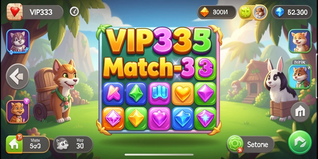 Tampilan gameplay Match-3 yang seru dan menantang.