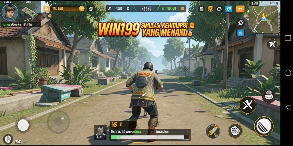 Screenshot menunjukkan gameplay interaktif dalam WIN199 dengan visual menarik.