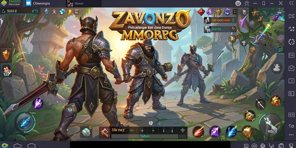 Screenshot gameplay ZAVONZO yang menampilkan aksi seru di dunia MMORPG.